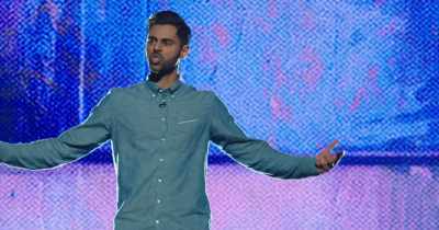 Boom! Twenty-two-time
Emmy-award-winning Jon Stewart. - Hasan Minhaj: Homecoming King