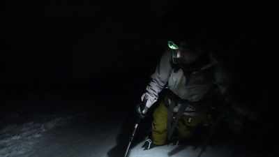 Boot-packing up this slope - Edge of the Earth
