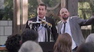 -Booyah! -...to a TV shoot, - Rob Riggle's Ski Master Academy