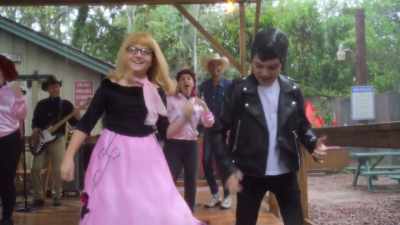 ♪ Born to hand-jive, baby ♪ - AJ and the Queen