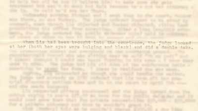 Both her eyes
were bulging and black, - The Lady and the Dale