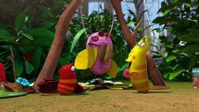 [both giggle] - Larva Family