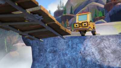 -[both grunt]
-Oh. Um… - Mighty Monsterwheelies
