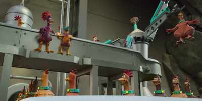 [both grunt] - Chicken Run: Dawn of the Nugget