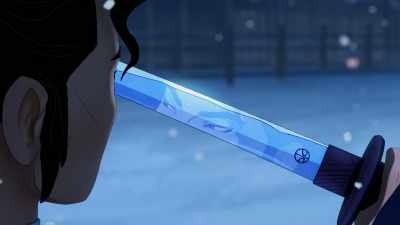 -[both grunting]
-[swords clanging] - BLUE EYE SAMURAI