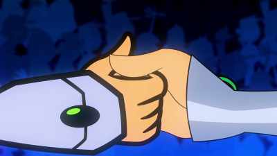 [both] One, two, three, four,
we declare the thumb war. - Teen Titans Go! Vs  Teen Titans