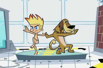 (BOTH SHRIEKING, GRUNTING) - Johnny Test