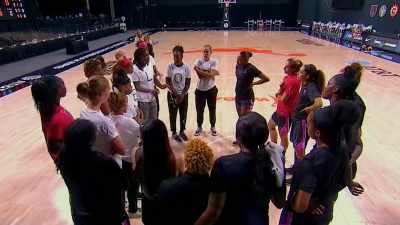 Both teams walked out
onto the court - Power of the Dream