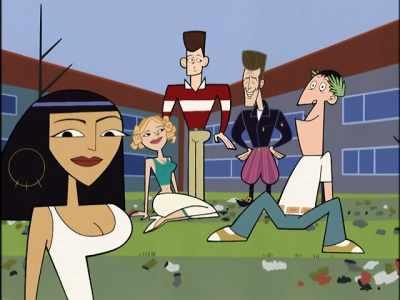 BOTH:
♪ You can go to Clone High ♪ - Clone High