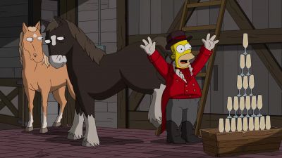 (bottle shatters) - The Simpsons