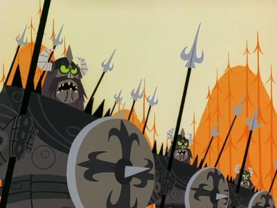 (BOWSTRINGS TWANGING) - Samurai Jack