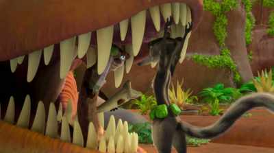 Boy, it's really in there. [grunts] - The Ice Age Adventures of Buck Wild