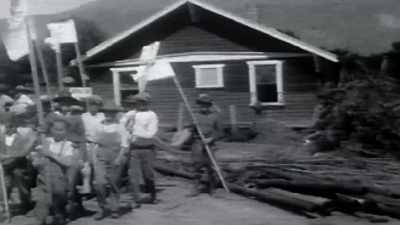 Boy Scouts would go
out with little flags, - Flood in the Desert