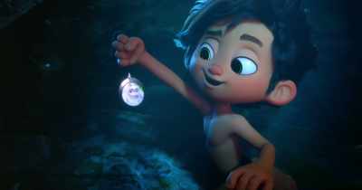 - [Boy] Such weird lights. - Dolphin Boy