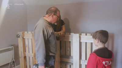 Braced the middle, top, and
bottom, got six wheels on it. - Escape to the Chateau: Make Do & Mend