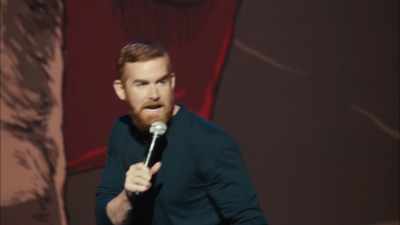 Brad walks in,
talking Mexican like, - Andrew Santino: Home Field Advantage