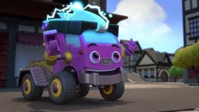 -Brain Zap!
-[electricity crackling] - Mighty Monsterwheelies