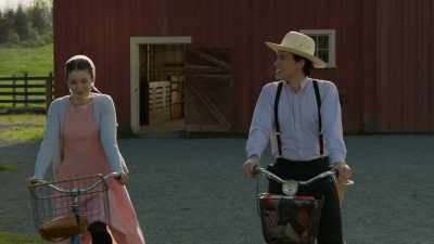 -[brakes squeaking]
-[chuckling] - Amish Affair