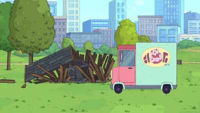 - [brakes squeal]
- [crash] - It's Pony