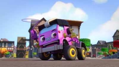 [brakes squeal] - Mighty Monsterwheelies