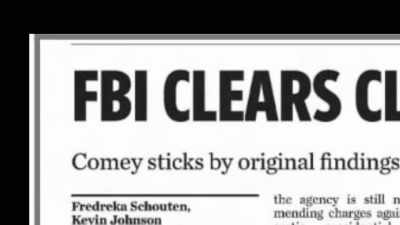 Breaking news,
the FBI's assessment - First Ladies