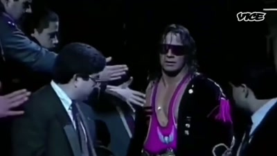 -Bret is soon approached
by WCW's Eric Bischoff, - The Nine Lives of Vince McMahon
