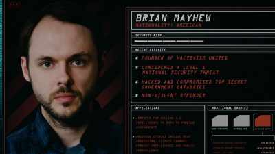 Brian Mayhew,
cyber-hactivist - The Blacklist: Redemption