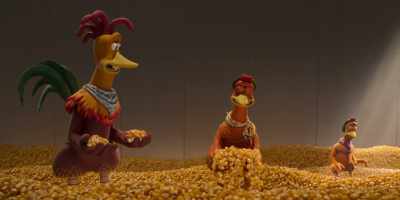 [bright music playing] - Chicken Run: Dawn of the Nugget