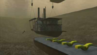 Bring in the third barge,
push it underneath the Radnor, - Beyond Oak Island