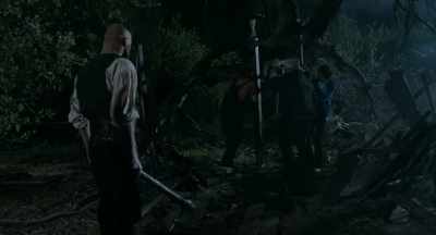 [Brittany, Eugene, and Liam make
noises while tearing the bell
down] - The Bell Keeper