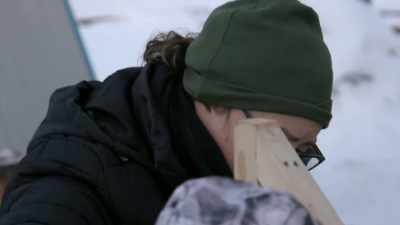 BRITTANY: Yes,
I'm trying to get a
measurement for right here. - Life Below Zero: Next Generation