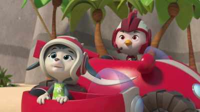 Brody and Rod,
pull the balloon basket - Top Wing