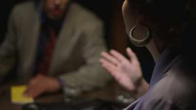 Bromage:
THE GUY AND THE GAL ARE TALKING, - Hometown Homicide