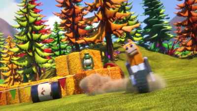-[Broncos whinnying]
-[singing continues] - Mighty Monsterwheelies