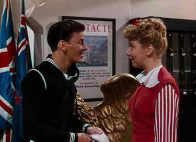 - Brooklyn, what are you doing here?
- Are you complaining, honey? - Anchors Aweigh