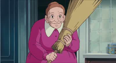 Broom and black cat. - Kiki's Delivery Service