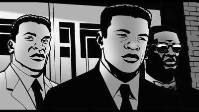 Bruce Hills gets excited.
His eyes light up, - Blood Brothers: Malcolm X and Muhammad Ali