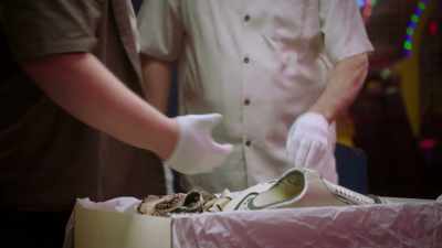 -BRUCE: Plastic, basically. Yeah.
-DAN: ...uh, leather, canvas... - Prop Culture