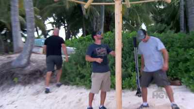 Bryan: Adam get on
Cooper shoulders, - Island of Bryan