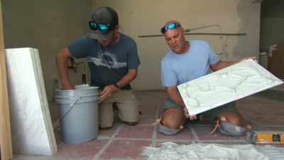 Bryan: To save some time,
we're tiling directly over - Island of Bryan
