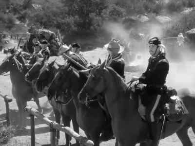 - Bugler, raise those colors to full staff.
- Yes, sir. - Fort Apache