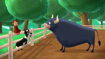 (bull whinnies) - Curious George: Go West, Go Wild