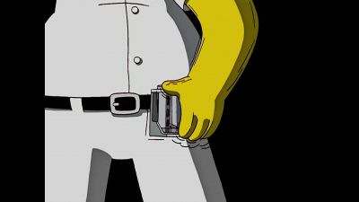 (bullets ricocheting) - The Simpsons