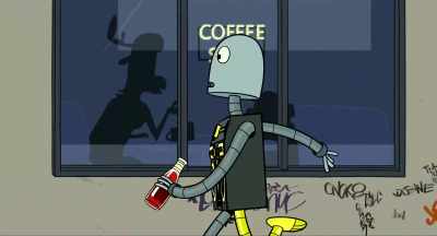 [Bustling traffic;
Car horns blare] - Robot Dreams
