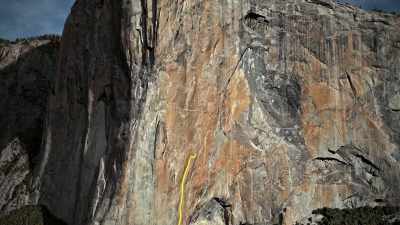 But after 1,000 feet, those
cracks and corners dead end. - The Dawn Wall