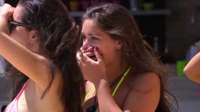 But she comes and
she give me a hug - Love Island