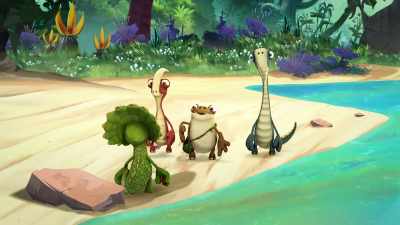 -But this couldn't wait!
-We made you a new paintbrush! - Gigantosaurus