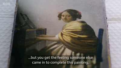 But you get the feeling someone else
came in to complete this painting. - Close to Vermeer