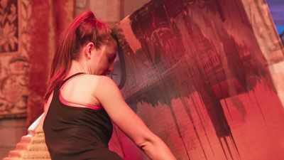 But he's passing a 30-pound painting - Floor Is Lava