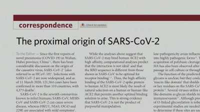 But I consider proximal origin - Thank You Dr. Fauci
